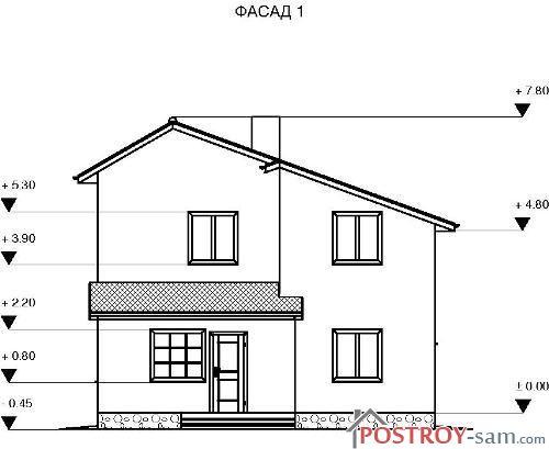 Фасад дома чертеж простой