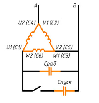 Подобрать конденсатор для электродвигателя 220в схема