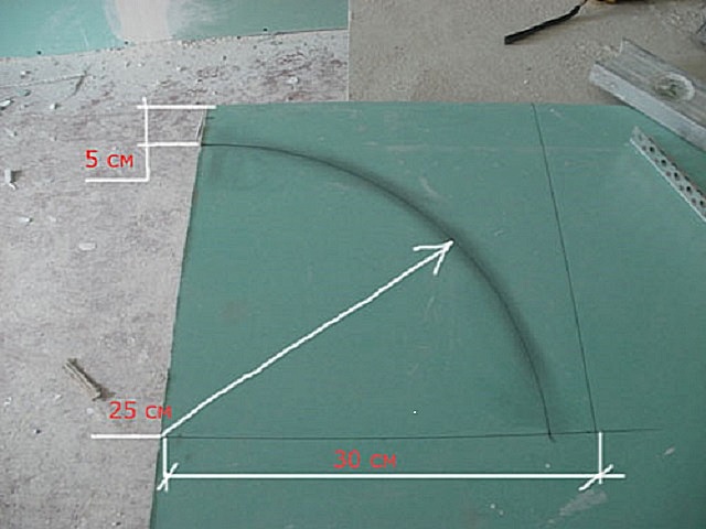 Как ровно нарисовать арку на гипсокартоне